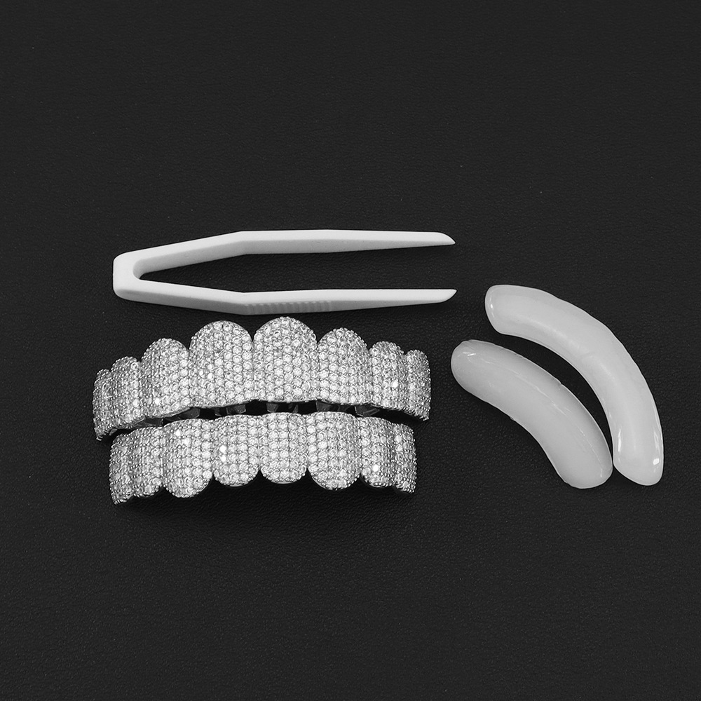 شبك أسنان مطلي بالفضة مرصع بال - مراجعة Teeth Whitening Moulds وسعره